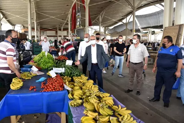 Başkan Kayda kısıtlamada açılan pazaryerlerini denetledi