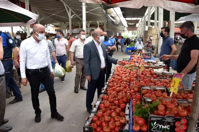 Başkan Kayda kısıtlamada açılan pazaryerlerini denetledi