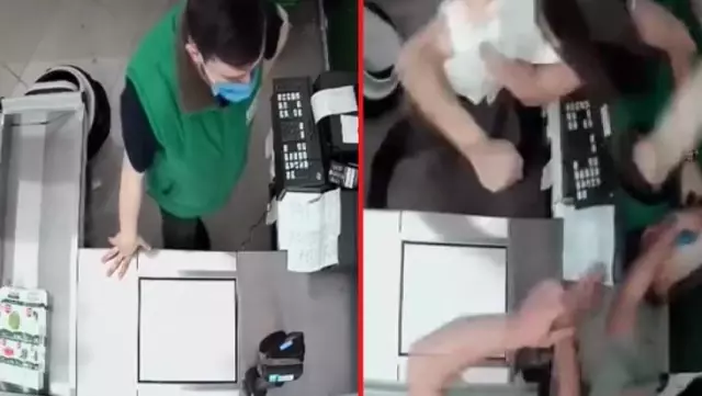 Markette kendisine verilen reyonu beğenmeyince mağaza sorumlusunu falçatayla tehdit edip dövdü Markette kendisine verilen reyonu beğenmeyince mağaza sorumlusunu falçatayla tehdit edip dövdü