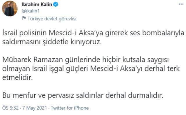 Mescid-i Aksa'da namaz kılan cemaate saldıran İsrail polisine Türkiye'den tepkiler peş peşe geldi Mescid-i Aksa'da namaz kılan cemaate saldıran İsrail polisine Türkiye'den tepkiler peş peşe geldi