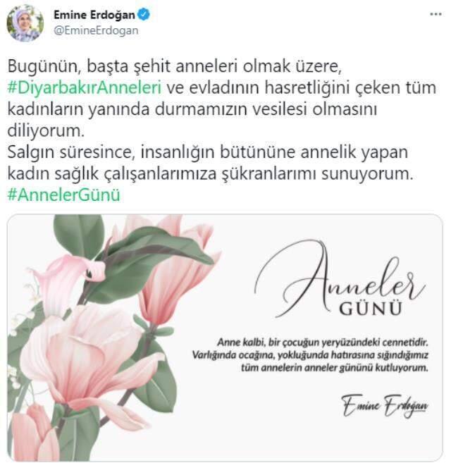Emine Erdoğan'dan Anneler Günü kutlaması: Tüm çocukların sevgiye doyduğu bir dünya diliyorum Emine Erdoğan'dan Anneler Günü kutlaması: Tüm çocukların sevgiye doyduğu bir dünya diliyorum