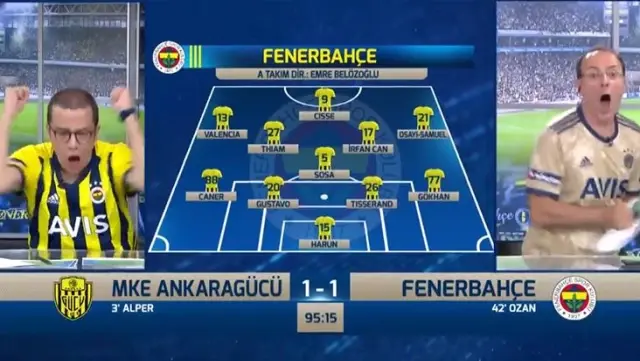 Son saniyede gelen golden sonra FB TV spikerleri sevinçten çılgına döndü Son saniyede gelen golden sonra FB TV spikerleri sevinçten çılgına döndü