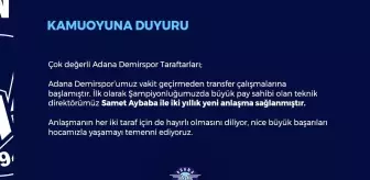 Futbol Federasyonu: Adana Demirspor, teknik direktör Samet Aybaba ile 2 yıllığına anlaştı Futbol Federasyonu: Adana Demirspor, teknik direktör Samet Aybaba ile 2 yıllığına anlaştı
