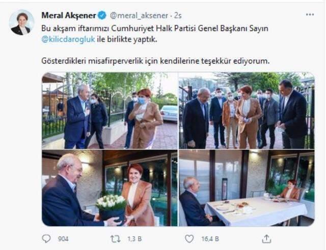 Akşener ve Kılıçdaroğlu iftarda bir araya geldi