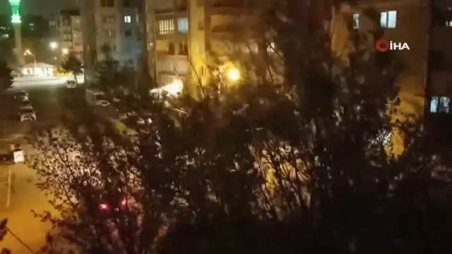 Son dakika haber... Fırtınada sürüklenen çöp konteyneri güvenlik kamerasına yansıdı