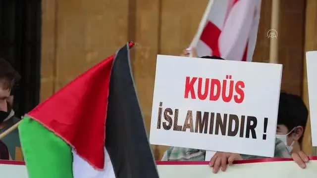 İsrail'in saldırıları KKTC'de protesto edildi İsrail'in saldırıları KKTC'de protesto edildi