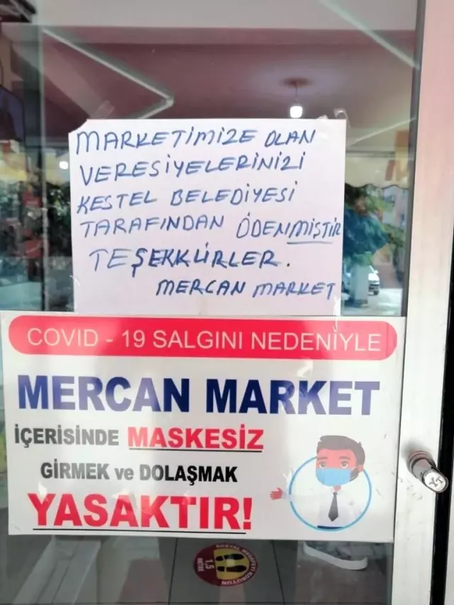 Kestel'de veresiye defterleri belediye tarafından kapatıldı