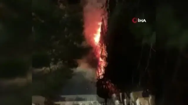 Mescid-i Aksa'nın bahçesinde yangın Mescid-i Aksa'nın bahçesinde yangın