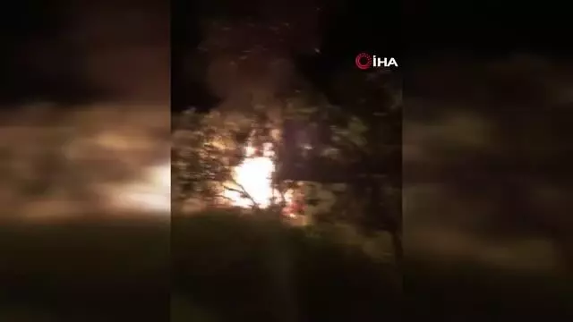 Odun yüklü kamyonet alev topuna döndü Odun yüklü kamyonet alev topuna döndü