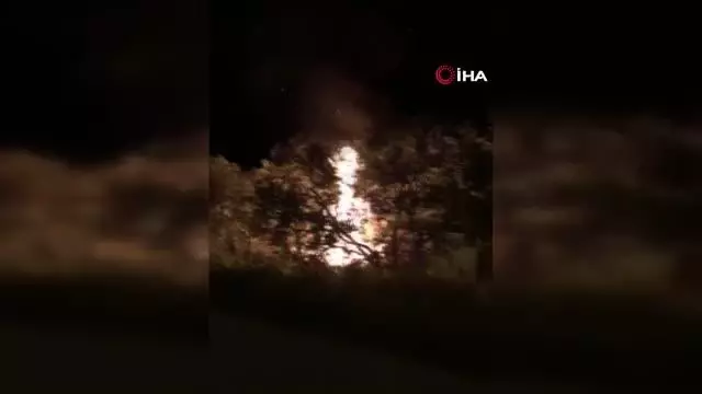 Odun yüklü kamyonet alev topuna döndü Odun yüklü kamyonet alev topuna döndü