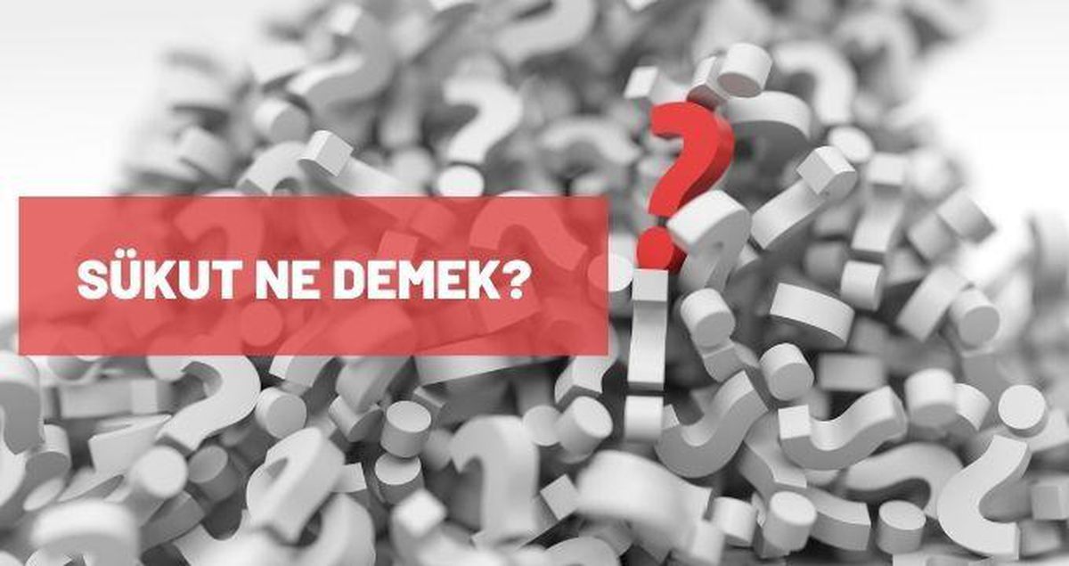 Sükut ne demek? TDK'ya göre sükut ne anlama geliyor?