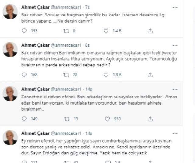Ahmet Çakar, Rıdvan Dilmen'e savaş açtı: Şeytan taşlamak adettendir Rıdvan efendi, Sayın Erdoğan'dan güç devşirme