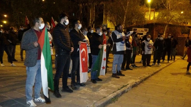 Ardahan'da İsrail'e öfke Filistin'e destek konvoyu