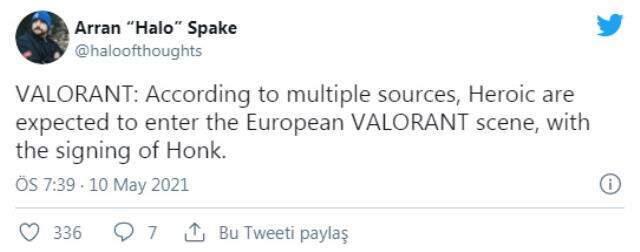 Heroic, Valorant Espor sahnesine Honk ile giriş yapmayı düşünüyor! Honk takımında hangi oyuncular yer alıyor? Heroic, Valorant Espor sahnesine Honk ile giriş yapmayı düşünüyor! Honk takımında hangi oyuncular yer alıyor?