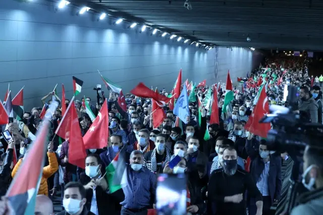 İsrail'in Mescid-i Aksa'ya yönelik saldırıları Ankara'da protesto edildi İsrail'in Mescid-i Aksa'ya yönelik saldırıları Ankara'da protesto edildi