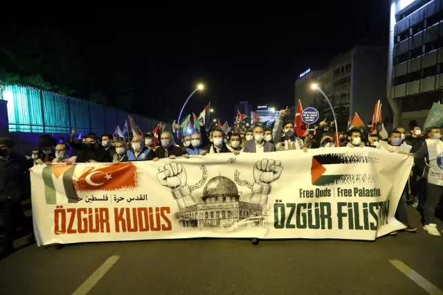 İsrail'in Mescid-i Aksa'ya yönelik saldırıları Ankara'da protesto edildi İsrail'in Mescid-i Aksa'ya yönelik saldırıları Ankara'da protesto edildi