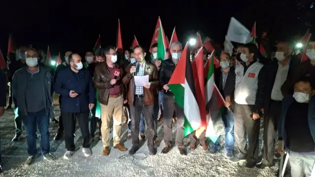 Kütahya'da Filistin'e destek konvoyu Kütahya'da Filistin'e destek konvoyu