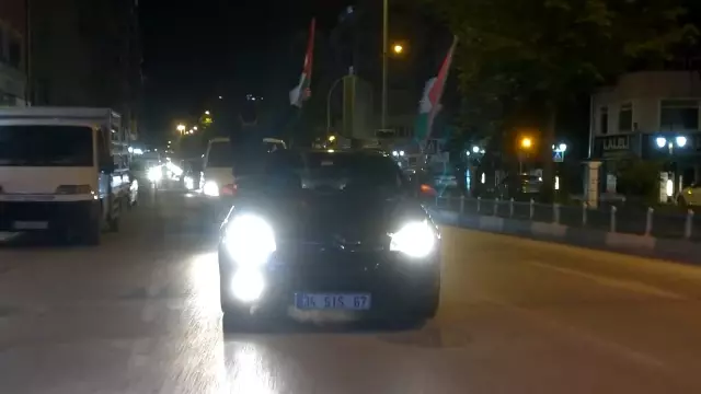 Kütahya'da Filistin'e destek konvoyu Kütahya'da Filistin'e destek konvoyu