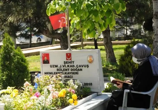 Kayseri'de şehitlikte hüzünlü bayramlaşma Kayseri'de şehitlikte hüzünlü bayramlaşma