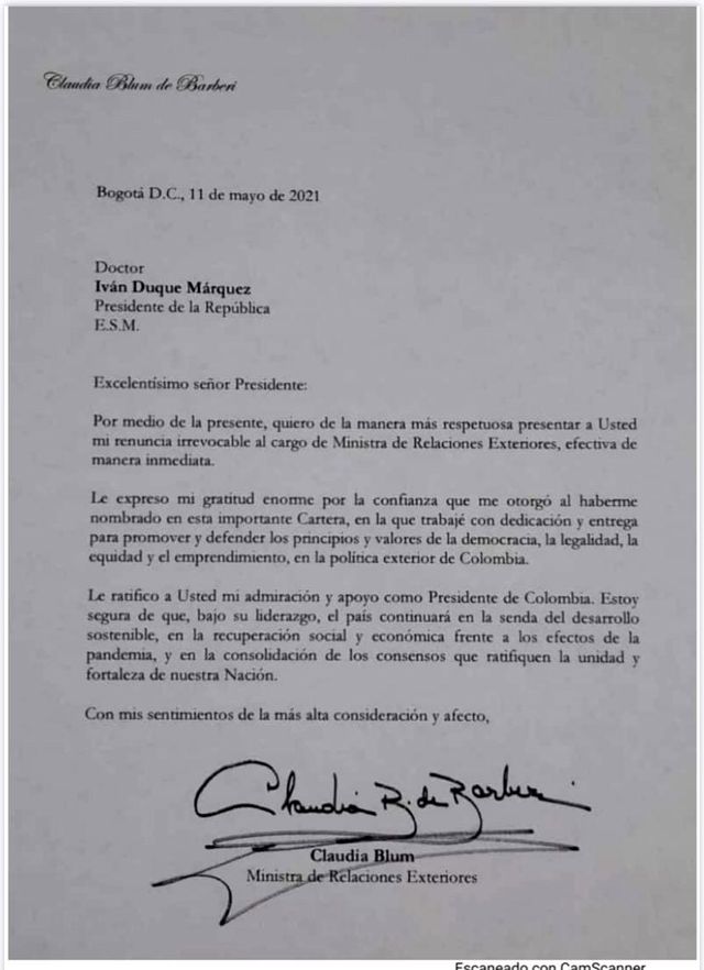 kolombiya disisleri bakani claudia blum istif 2 14130934 o