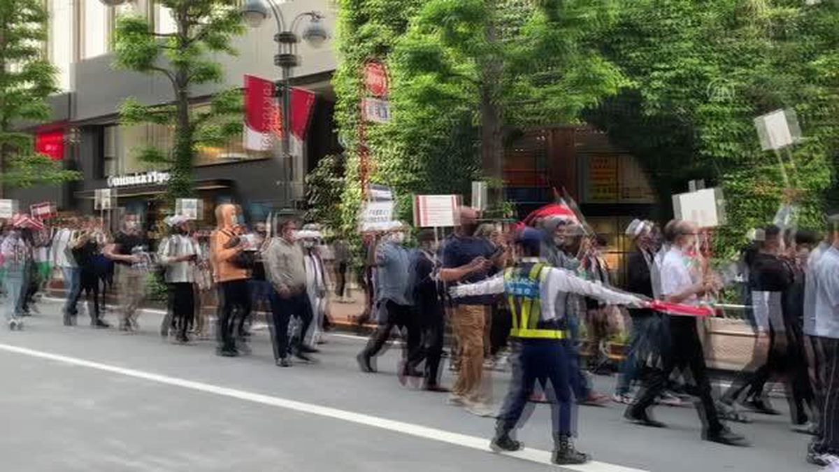 Japonya'da 'Filistin Dayanışması ve Kudüs' gösterisi düzenlendi
