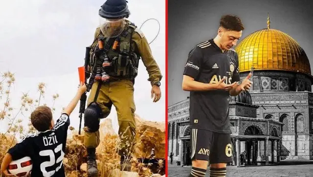 Another slap for Israel!  Red card to cruel Israel from boy with Mesut Ozil jersey