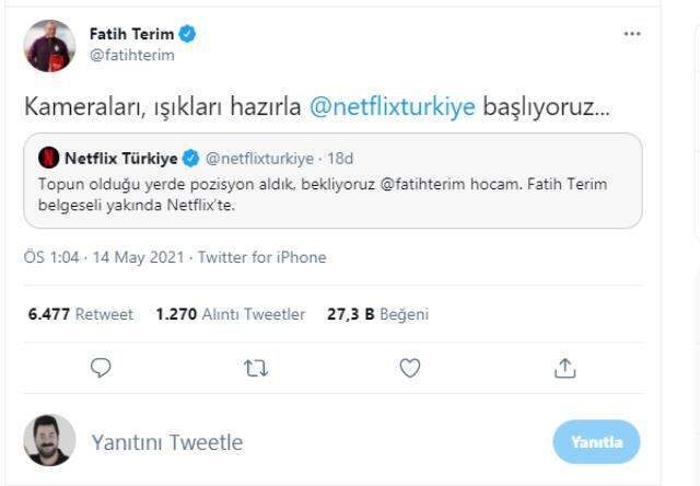 Netflix Türkiye, Fatih Terim'le belgesel çekeceğini duyurdu