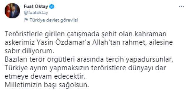 Pençe-Şimşek Harekatı bölgesinde 1 askerimiz şehit oldu