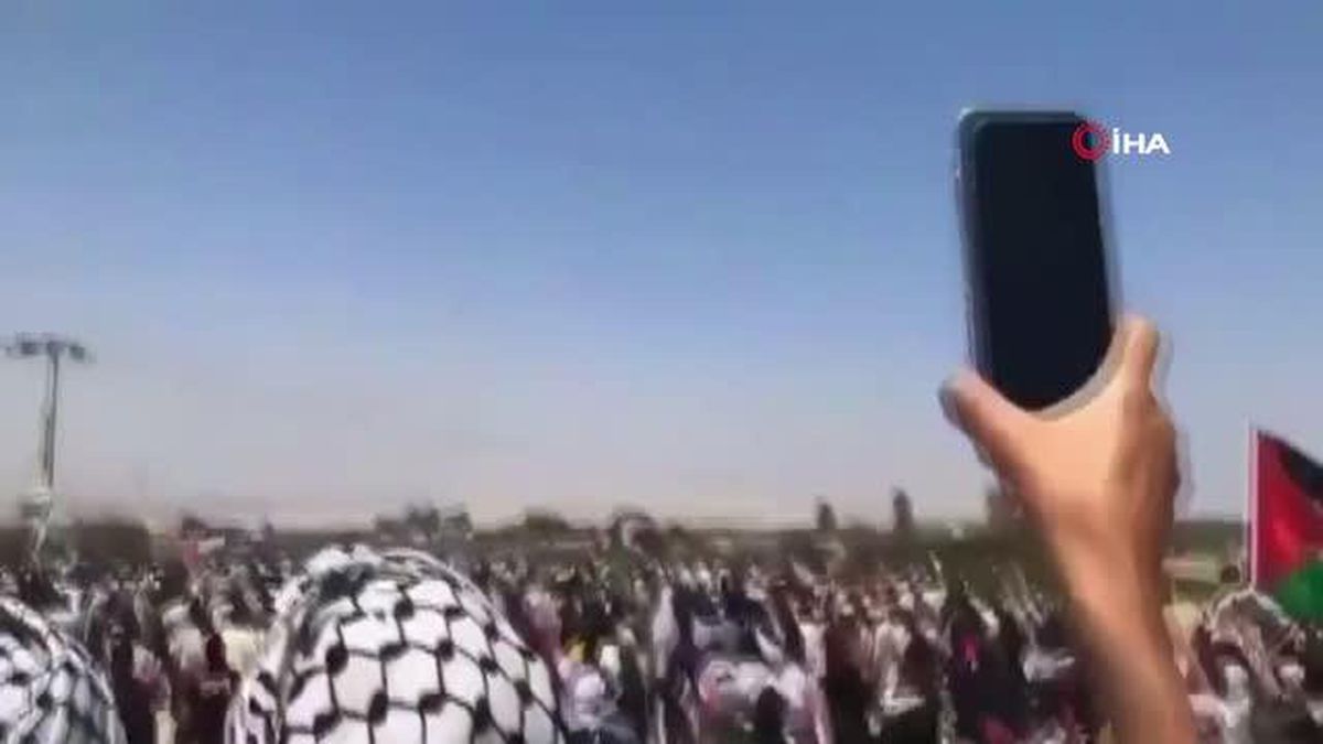 Ürdün halkı, Filistin sınırına koşarak İsrail'i protesto etti