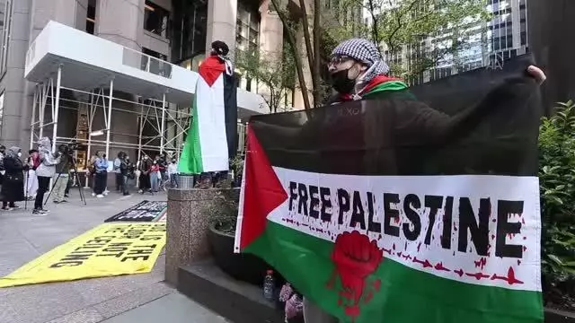 ABD'de Filistin'e destek gösterisi ABD'de Filistin'e destek gösterisi