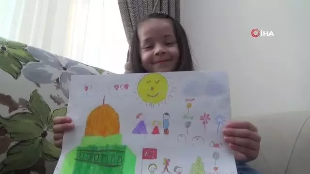 Son dakika haber | - Savaşın çocuklarına bayram resmi çizen minik Nursare: 'Gökyüzünden bomba yağmasın, bayram şekeri yağsın' Son dakika haber | - Savaşın çocuklarına bayram resmi çizen minik Nursare: 'Gökyüzünden bomba yağmasın, bayram şekeri yağsın'