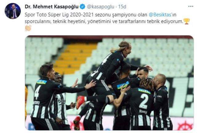 Son Dakika: Cumhurbaşkanı Erdoğan, Süper Lig şampiyonu Beşiktaş'ı tebrik etti