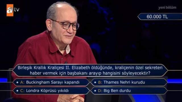 (60 bin TL'lik soru) Kim Milyoner Olmak İster 16 Mayıs (Kraliçe II. Elizabeth) sorusu cevabı nedir? Kim Milyoner Olmak İster cevabı ne? (60 bin TL'lik soru) Kim Milyoner Olmak İster 16 Mayıs (Kraliçe II. Elizabeth) sorusu cevabı nedir? Kim Milyoner Olmak İster cevabı ne?