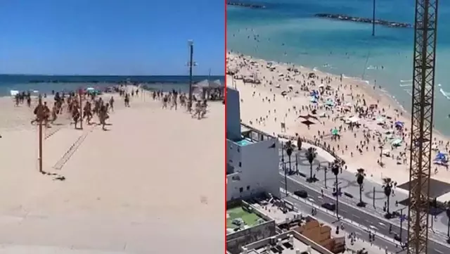Hamas saldırılara karşılık verdi, o anda plajda olan İsrailliler korku içinde sığınaklara kaçtı Hamas saldırılara karşılık verdi, o anda plajda olan İsrailliler korku içinde sığınaklara kaçtı