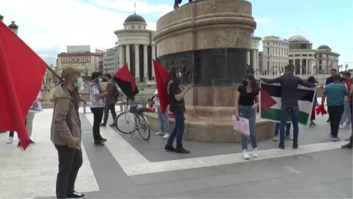Kuzey Makedonya'da Filistin'e destek gösterisi düzenlendi