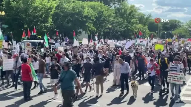 Washington'dan Filistin'e destek gösterisi Washington'dan Filistin'e destek gösterisi