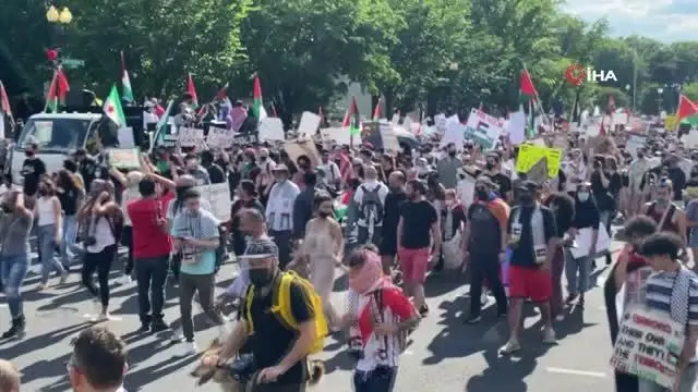 Washington'dan Filistin'e destek gösterisi Washington'dan Filistin'e destek gösterisi