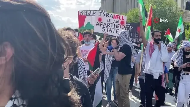 Washington'dan Filistin'e destek gösterisi Washington'dan Filistin'e destek gösterisi
