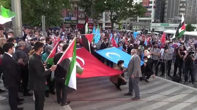 Filistin ve Doğu Türkistan'da olaylar protesto edildi