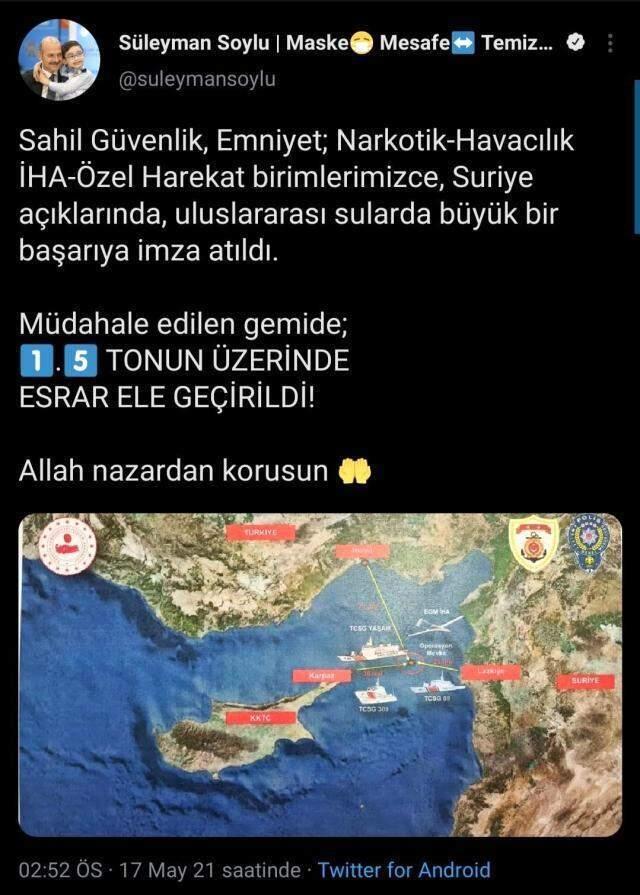 Suriye açıklarında 1,5 tonun üzerinde esrar ele geçirildi Suriye açıklarında 1,5 tonun üzerinde esrar ele geçirildi