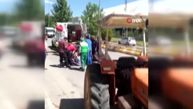 Traktörden düşen şahıs yaralandı