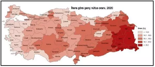 Kayseri nüfusunun yüzde 15,9'u gençlerden oluştu Kayseri nüfusunun yüzde 15,9'u gençlerden oluştu