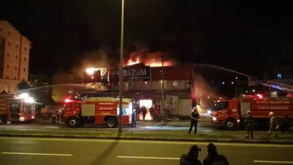 Zonguldak'ta market yandı Zonguldak'ta market yandı