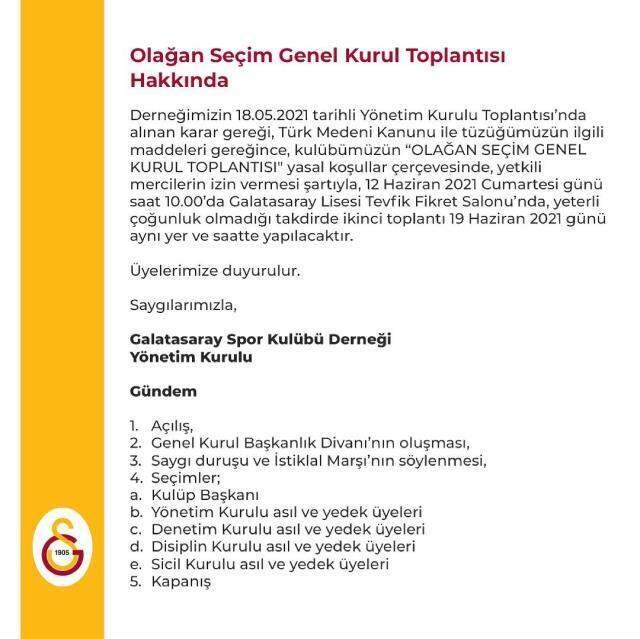 Galatasaray başkanlık seçimi ne zaman? Galatasaray başkanlık seçimi ne zaman?
