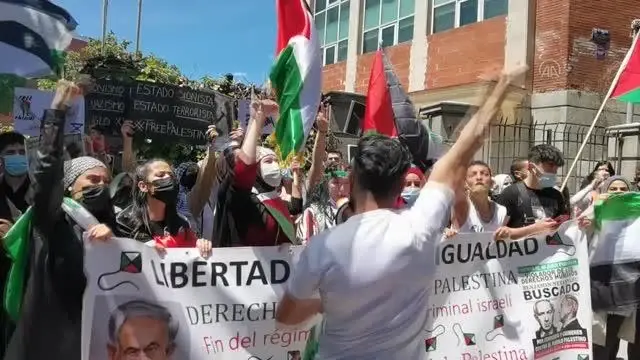 İspanya'da Filistin'e destek gösterisi