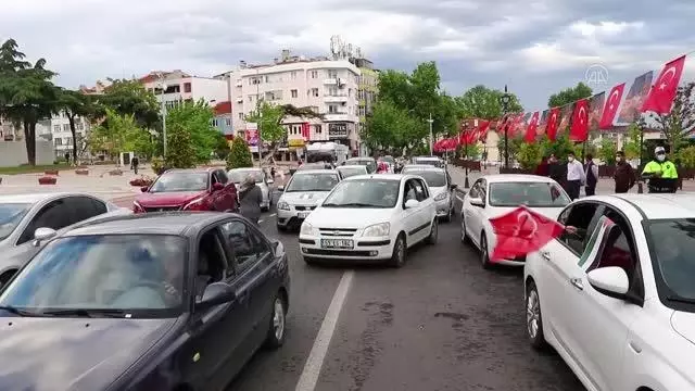 Trakya'da İsrail'in Filistinlilere saldırıları konvoy oluşturularak protesto edildi