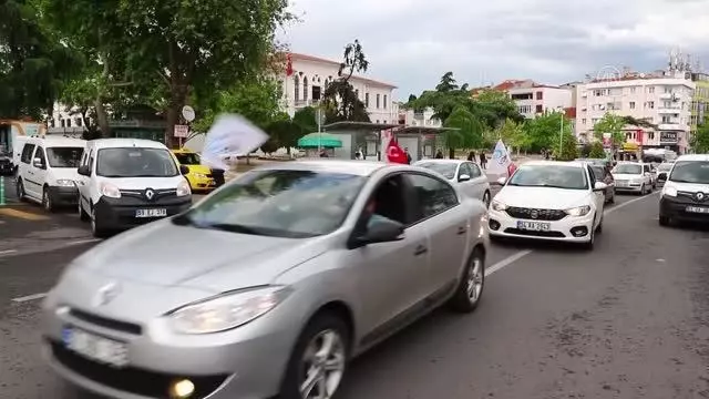 Trakya'da İsrail'in Filistinlilere saldırıları konvoy oluşturularak protesto edildi