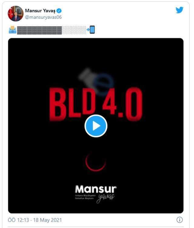 Mansur Yavaş'ın paylaştığı 5 saniyelik 'BLD 4.0' videosu büyük merak uyandırdı Mansur Yavaş'ın paylaştığı 5 saniyelik 'BLD 4.0' videosu büyük merak uyandırdı