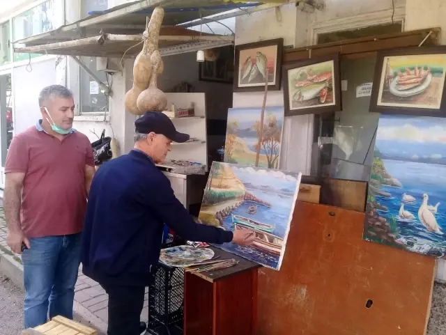 Mudanyalı 40 yıllık balıkçının resim aşkı