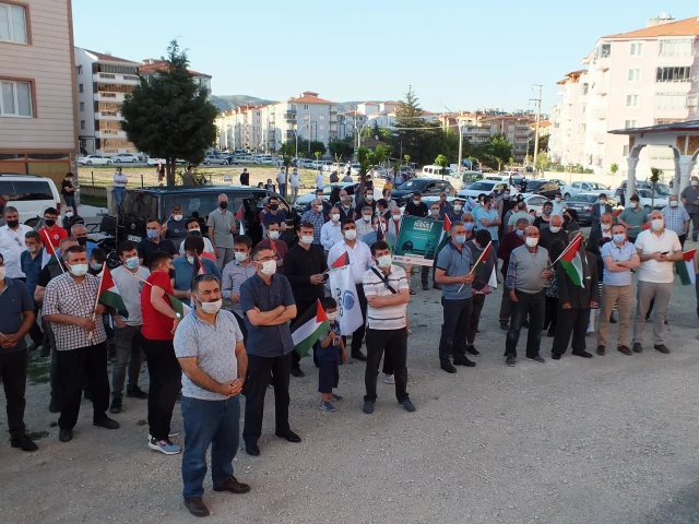 Tokat'ta İsrail'in Filistinlilere saldırıları konvoy oluşturularak protesto edildi